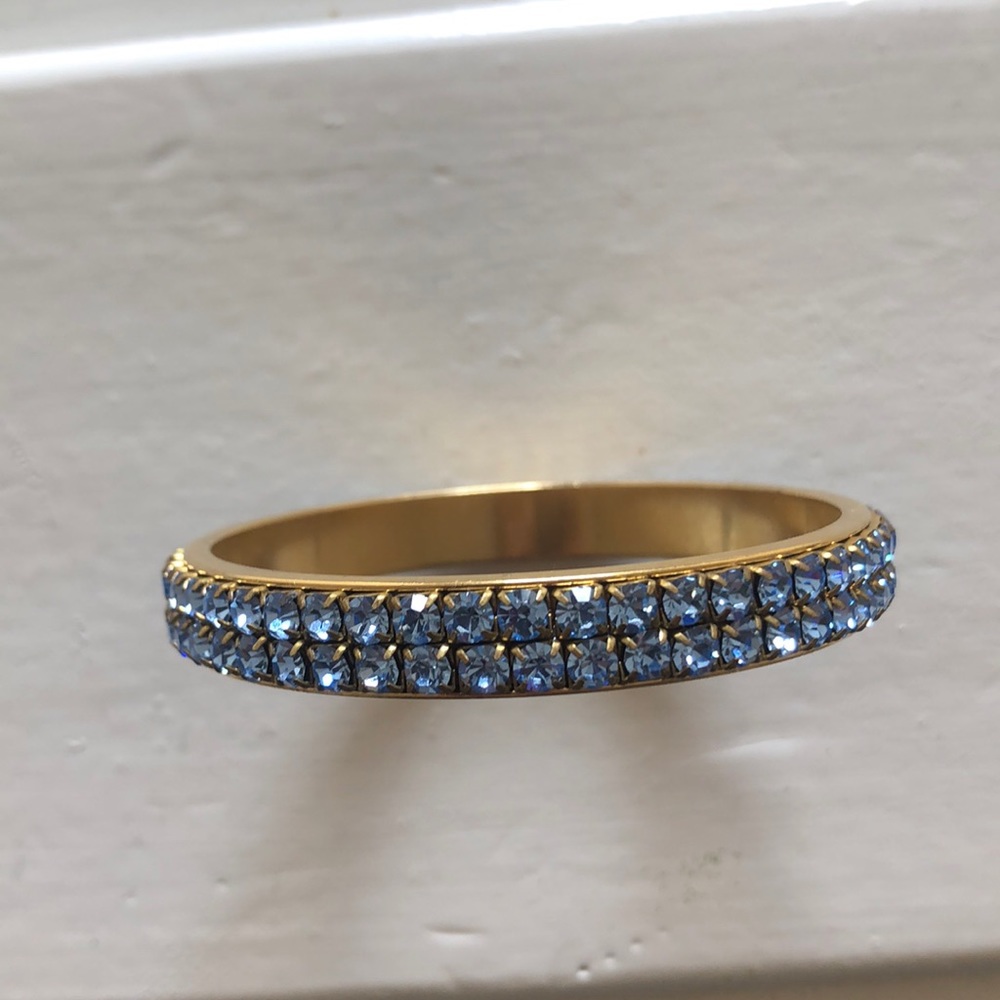 Blue Swarovski Double Crystal Bangle